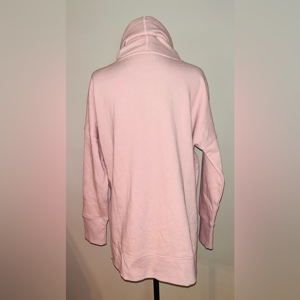 Calvin Klein Cowl Velvet Logo Blush Pink Light Weight Pullover S Mock Neck - Picture 4 of 9